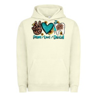 Pigment Pistachio peace love dental Urban Hoodie - JahusDesignShop