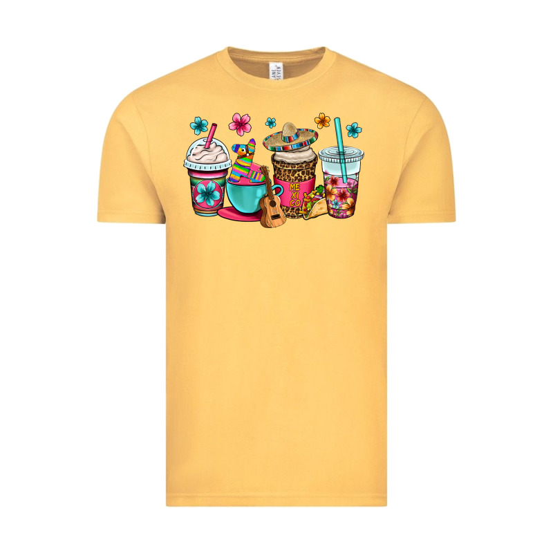 Mexico Fiesta Coffee Cups Vintage Tee by OliviaCreatesArt | Teevron