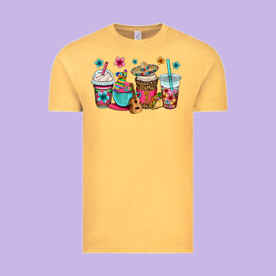 Mexico Fiesta Coffee Cups Vintage Tee Designed By Oliviacreatesart