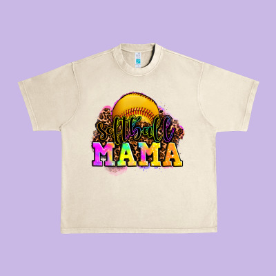 Softball Mama Urban Heavy Tee Designed By Oliviacreatesart