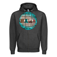 Charcoal Heather western turquoises mama ornament Zipper Hoodie - BarkalooDesign