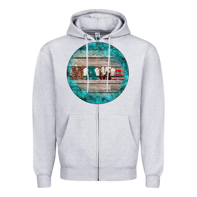 Western Turquoises Mama Ornament Zipper Hoodie by BarkalooDesign | Teevron