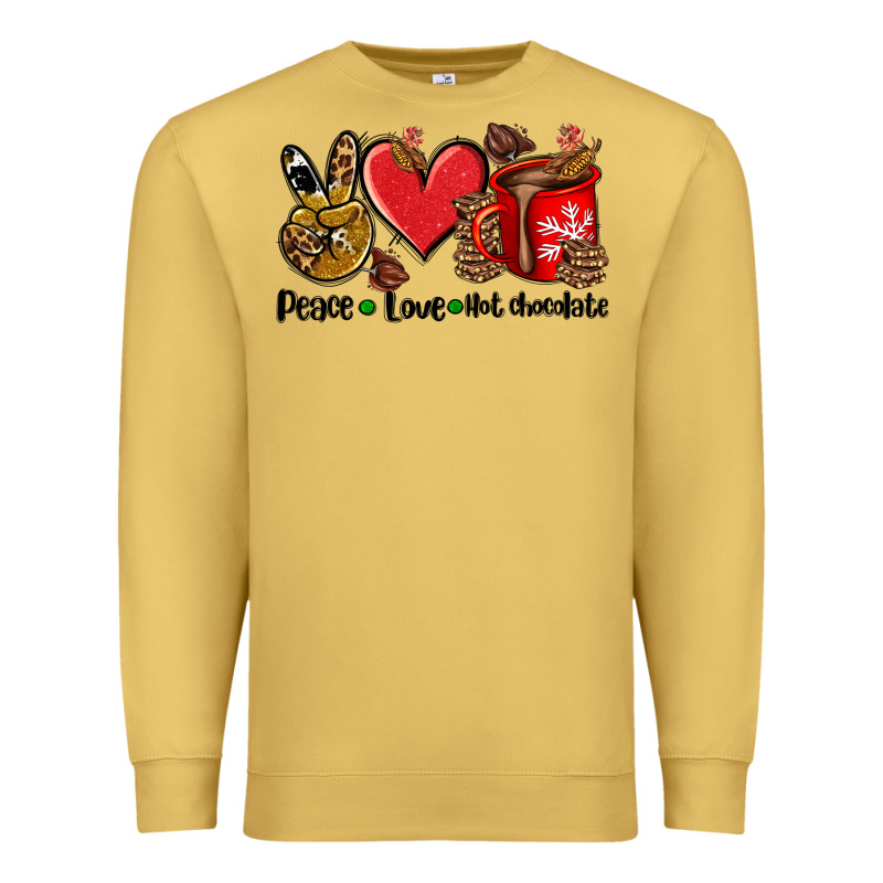 Peace Love  Hot Chocolate Premium Sweatshirt by AdoDesignShop | Teevron