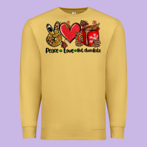 Peace Love  Hot Chocolate Premium Sweatshirt Designed By Adodesignshop