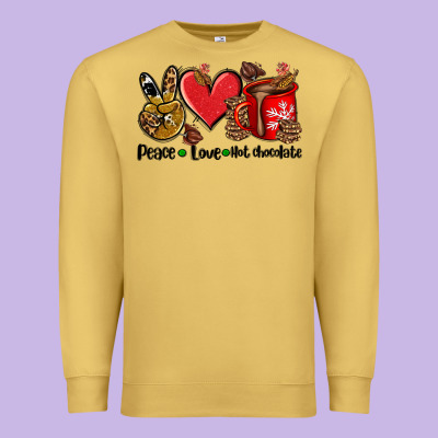 Peace Love  Hot Chocolate Premium Sweatshirt Designed By Adodesignshop
