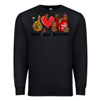 Black peace love  hot chocolate Premium Sweatshirt - AdoDesignShop