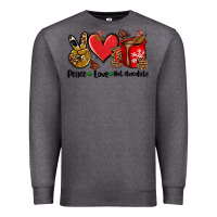 Charcoal Heather peace love  hot chocolate Premium Sweatshirt - AdoDesignShop