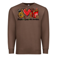 Chestnut peace love  hot chocolate Premium Sweatshirt - AdoDesignShop