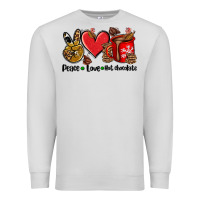 Dove Grey peace love  hot chocolate Premium Sweatshirt - AdoDesignShop