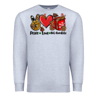 Heather Grey peace love  hot chocolate Premium Sweatshirt - AdoDesignShop