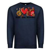 Navy peace love  hot chocolate Premium Sweatshirt - AdoDesignShop