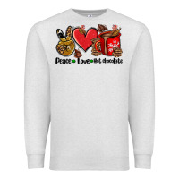 Oatmeal Heather peace love  hot chocolate Premium Sweatshirt - AdoDesignShop