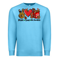 Ocean Blue peace love  hot chocolate Premium Sweatshirt - AdoDesignShop