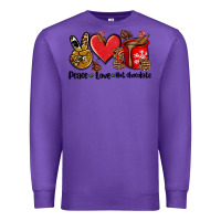 Purple peace love  hot chocolate Premium Sweatshirt - AdoDesignShop