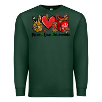 Sports Green peace love  hot chocolate Premium Sweatshirt - AdoDesignShop