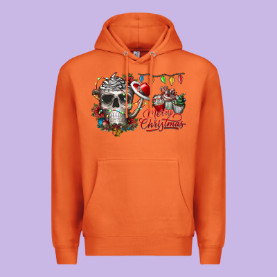 Merry Christmas  Skull Premium Hoodie Designed By Cowhidedigitalart