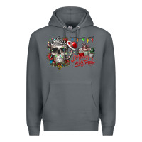 Rock Merry Christmas  skull Premium Hoodie - CowhideDigitalArt
