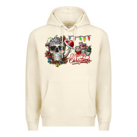 Sandshell Merry Christmas  skull Premium Hoodie - CowhideDigitalArt