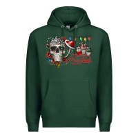 Sports Green Merry Christmas  skull Premium Hoodie - CowhideDigitalArt
