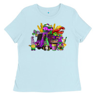Baby Blue mardi gras gnome truck Ladies Tee - CowGirlArtShop