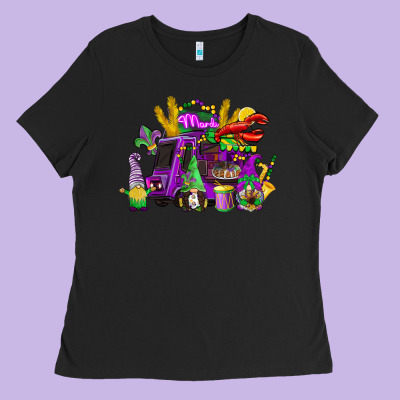 Mardi Gras Gnome Truck Ladies Tee Designed By Cowgirlartshop