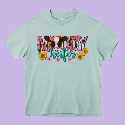 Moody Heifer Mother's Day Heavy Core Tee Designed By Texasbilliewilder