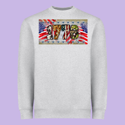 1776 4th Of July License Plate Heavyweight Sweatshirt Designed By Barkaloodesign