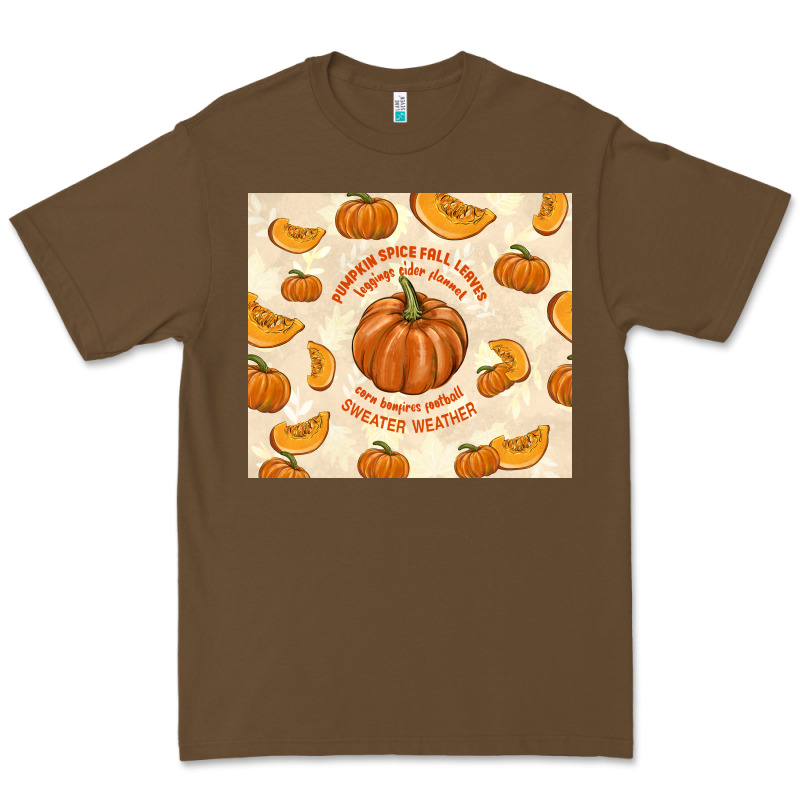 Pumpkin Spice Fall Leaves Premium Tee by TumblerDesignByShophia | Teevron
