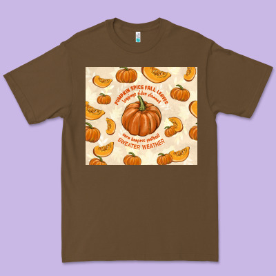 Pumpkin Spice Fall Leaves Premium Tee Designed By Tumblerdesignbyshophia