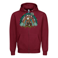 Burgundy turquoise gemstones brown baby cow  rainbow Zipper Hoodie - BarkalooDesign