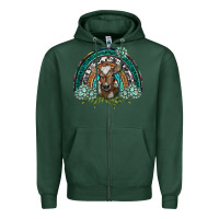 Sports Green turquoise gemstones brown baby cow  rainbow Zipper Hoodie - BarkalooDesign