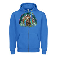 True Royal turquoise gemstones brown baby cow  rainbow Zipper Hoodie - BarkalooDesign