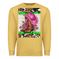 Antique Gold cowgitl hat and roses Premium Sweatshirt - AdoDesignShop