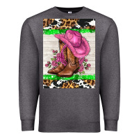 Charcoal Heather cowgitl hat and roses Premium Sweatshirt - AdoDesignShop
