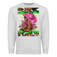 Dove Grey cowgitl hat and roses Premium Sweatshirt - AdoDesignShop