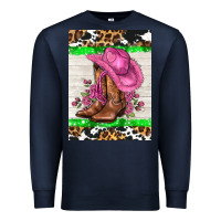 Navy cowgitl hat and roses Premium Sweatshirt - AdoDesignShop