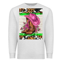 Oatmeal Heather cowgitl hat and roses Premium Sweatshirt - AdoDesignShop