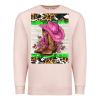 Pale Pink cowgitl hat and roses Premium Sweatshirt - AdoDesignShop