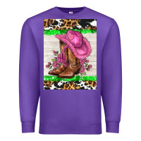 Purple cowgitl hat and roses Premium Sweatshirt - AdoDesignShop