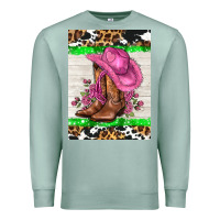 Seafoam cowgitl hat and roses Premium Sweatshirt - AdoDesignShop