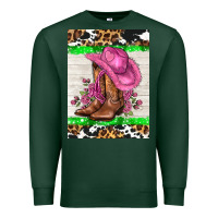 Sports Green cowgitl hat and roses Premium Sweatshirt - AdoDesignShop