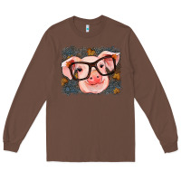 Chestnut Fall Autumn Pig Long Sleeve Tee - RanaPortraitStore