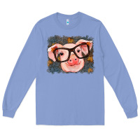 Colony Blue Fall Autumn Pig Long Sleeve Tee - RanaPortraitStore
