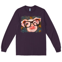Plum Fall Autumn Pig Long Sleeve Tee - RanaPortraitStore