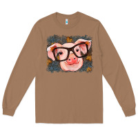 Toasted Coconut Fall Autumn Pig Long Sleeve Tee - RanaPortraitStore