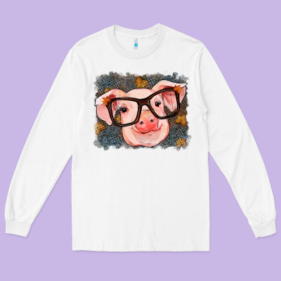 Fall Autumn Pig Long Sleeve Tee Designed By Ranaportraitstore