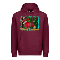 Burgundy merry Christmas teacher Premium Hoodie - CowhideDigitalArt