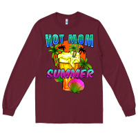 Burgundy Hot mom summer Mother's Day Long Sleeve Tee - FaDigitalArtStudio