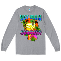 Heather Grey Hot mom summer Mother's Day Long Sleeve Tee - FaDigitalArtStudio