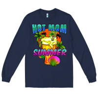 Navy Hot mom summer Mother's Day Long Sleeve Tee - FaDigitalArtStudio